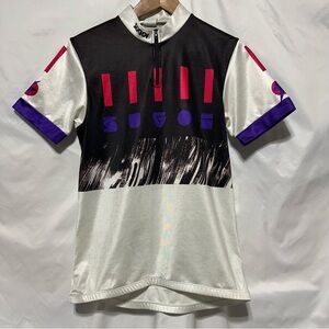 Vintage Sugoi Gorpcore Cycling Jersey M Bold Blue White Black Magenta Zip